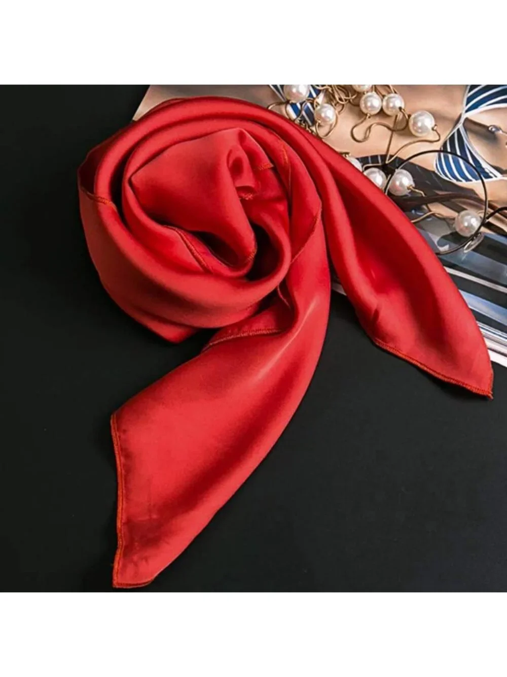 Satin Neck Scarf Set - 6 Pack Square Handkerchiefs for Women - Fashion Accessory